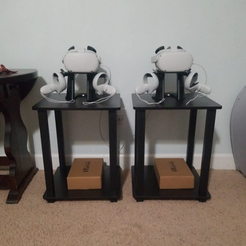 Set of 2 - End Side Table, 19" inch Night Stands, Espresso/Black