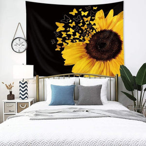 ✨New! Sunflower and Butterfly Tapestry | 51Hx59W Inch For Living Room Bedroom Home Decor✨