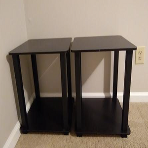 Set of 2 - End Side Table, 19" inch Night Stands, Espresso/Black