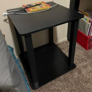 Set of 2 - End Side Table, 19" inch Night Stands, Espresso/Black