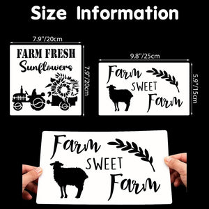 Farmhouse Stencil | 10pcs✅ | Farm Theme Painting Stencils🔥 | 2 Sizes and 10 Patterns✨