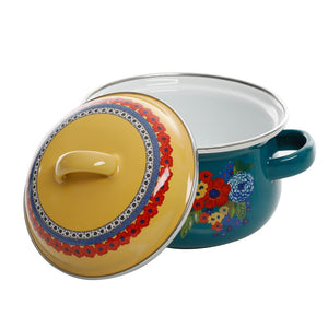 The Pioneer Woman Dazzling Dahlias 1-Quart Mini Dutch Oven, Set of 2