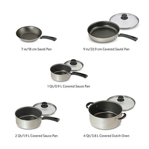 New 9 Piece Cookware Set Nonstick Coated Kitchen Pots And Pans Home Cooking (Champagne)
