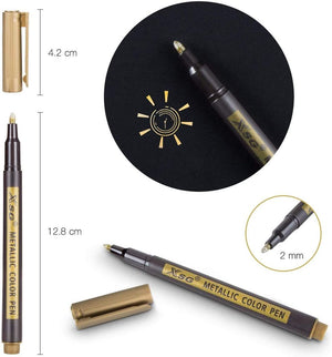 Set of 10 Metallic Marker Pens Permanent Markers DIY Crafts