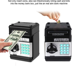 Piggy Bank, Electronic ATM Password Cash Coin Can Auto Scroll Paper Money Saving Box Toy Gift