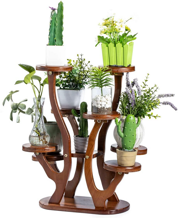🎍 HOT 🔥 Plant Stand Rack Multiple Flower Pot Holder Corner Balcony Living Room 8 Pottred