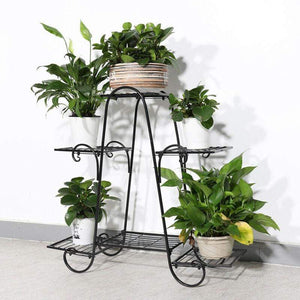 6-tier metal flower pot plant stand balcony floor-standing multilayer shelf rack