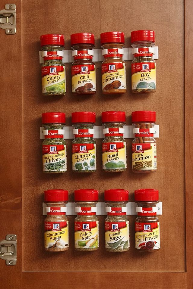 Set of 3 Spice Gripper Clip Strips for Plastic Jars Holds 12 Jars