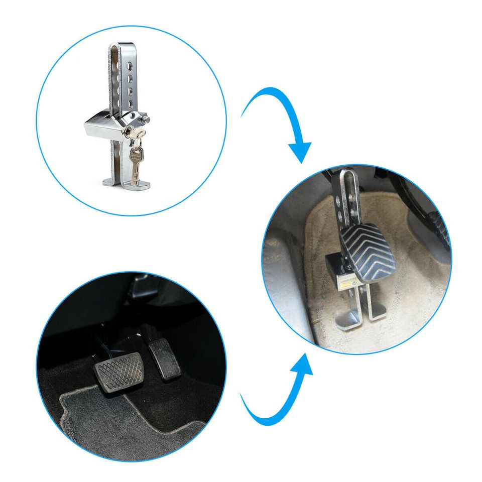 Brake Pedal Lock Security Stainless Steel Clutch Lock Antitheft for C