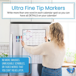 Magnetic Dry Erase Chore Chart and Calendar Planner for Fridge