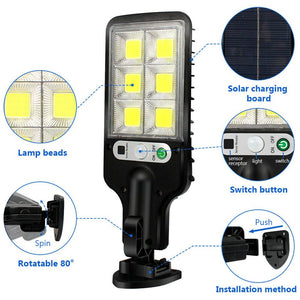2 PACK | 600W LED Solar Street Wall Light PIR Motion Sensor Outdoor Garden IP65