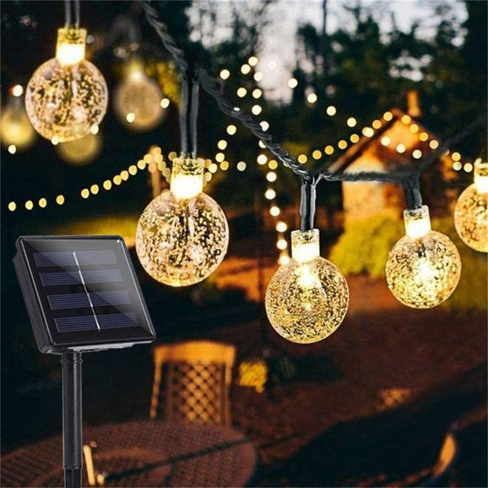 Garden Solar Lights, 50 LED 24ft 8 Modes Waterproof String Lights Outdoor Fairy Lights Globe Crystal Balls Decorative Lighting for Garden Yard Home Pa