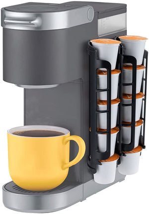 Coffee Pod Holder for Keurig K-cup, Side Mount K Cup Storage, Perfect for Small Counters (2 Pack/For 10 K Cups, Black)