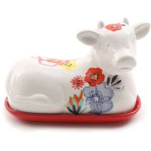 The Pioneer Woman Flea Market Decorated 6.5" Cow Butter Dish