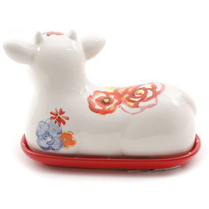 The Pioneer Woman Flea Market Decorated 6.5" Cow Butter Dish