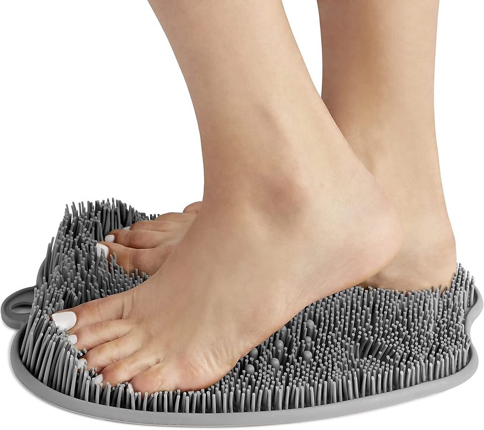 ✨New Foot Scrubber Massager📌 | Grey | Soothe Achy Feet & Reduce Pain✅ | Non Slip w/ Suction Cups✨