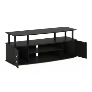 NEW Large Entertainment Center TV Stand Compartments Storage Shelves | Living Room Furniture | Black