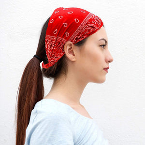 6 Pack Paisley Bandana Headband for Women with Elastic Yoga Turban