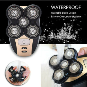 5 IN 1 4D Rotary Electric Shaver Rechargeable Bald Head Shaver Beard Trimmer