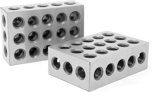 1-2-3-Gauge Blocks 2 Pack 3 x 2 in. x 1 in. Steel Hardened Precision Calibrators Calibrat