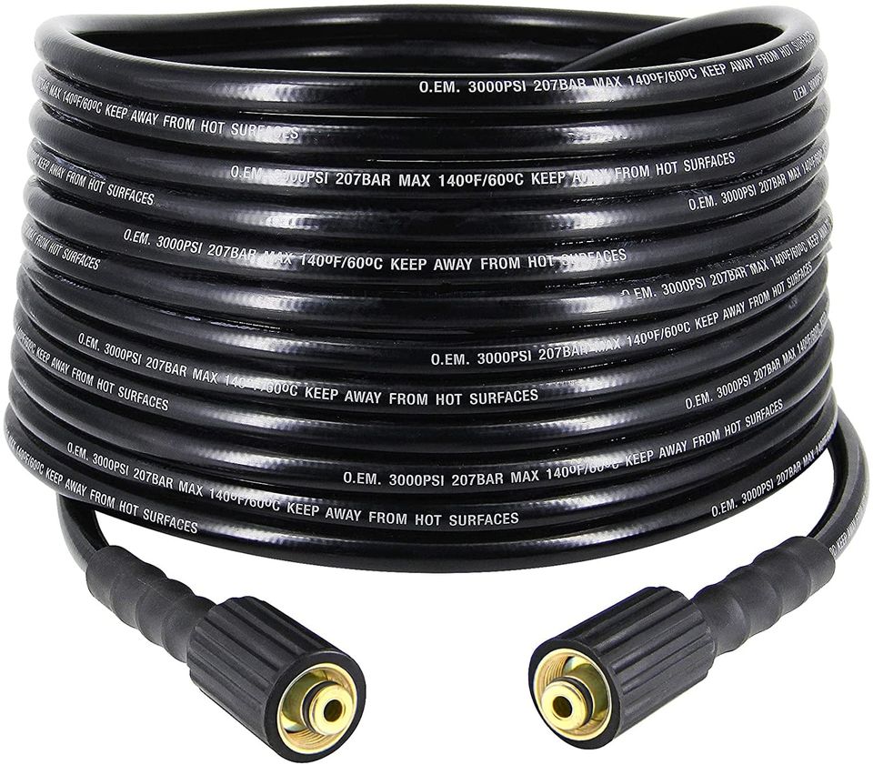 1/4 Inch 3000 PSI 25FT High Pressure Washer Hose Kink Resistant Replacement with M22-14mm