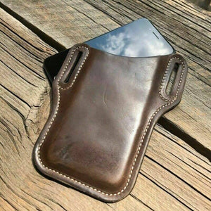 🔥 NEW | Men Cell Phone Belt Pack Bag Loop Waist Holster Pouch Case Cowhide Leather