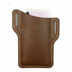 🔥 NEW | Men Cell Phone Belt Pack Bag Loop Waist Holster Pouch Case Cowhide Leather