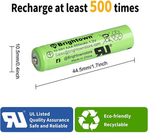 Pack of 12 rechargeable AAA batteries, 600mAh 1.2V for solar lights