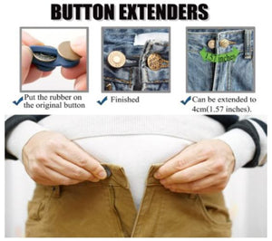 6 Pack Button Extender for Men and Women Pants | Jeans Waist Extender Button Metal Pants