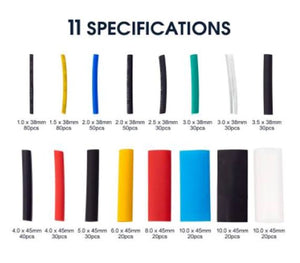 560 PCS Heat Shrink Tubing Electrical Wire Cable Wrap Sleeve Tubes Kit 11 Sizes