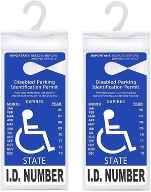 NEW-2x Handicap Parking Permit Placard Protector Cover Hanger Car Holder