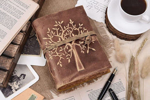 6"x8" Vintage Leather Journal Tree of Life