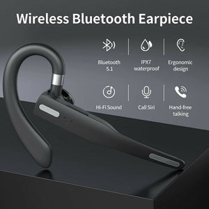 Trucker Wireless Headset Bluetooth 5.1 Earpiece Dual Mic Earbud Noise Cancelling