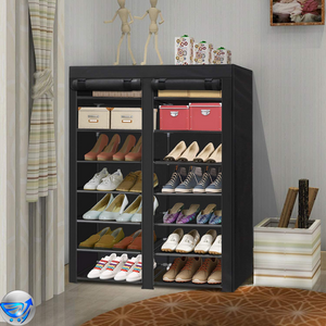 Shoe Rack 28 Pairs Portable Double Row Storage Organizer
