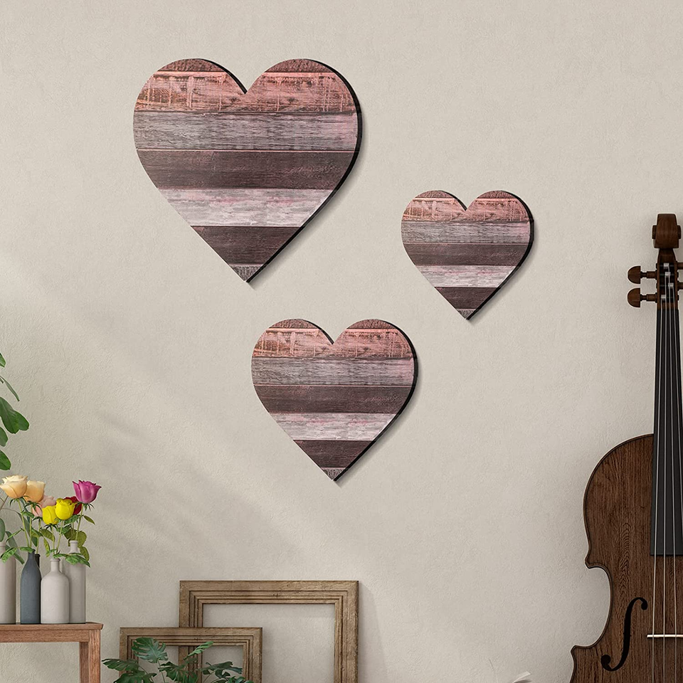 Rustic Wood Heart Wall Sign Decor