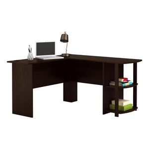 L-Shaped Corner Desk with Bookshelves Home Office Table Study Workstation Laptop Writing Gaming