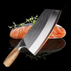 SALE!!!🎁 Asian Chef Damascus Pattern Stainless Steel Kitchen Meat Chopping Knife