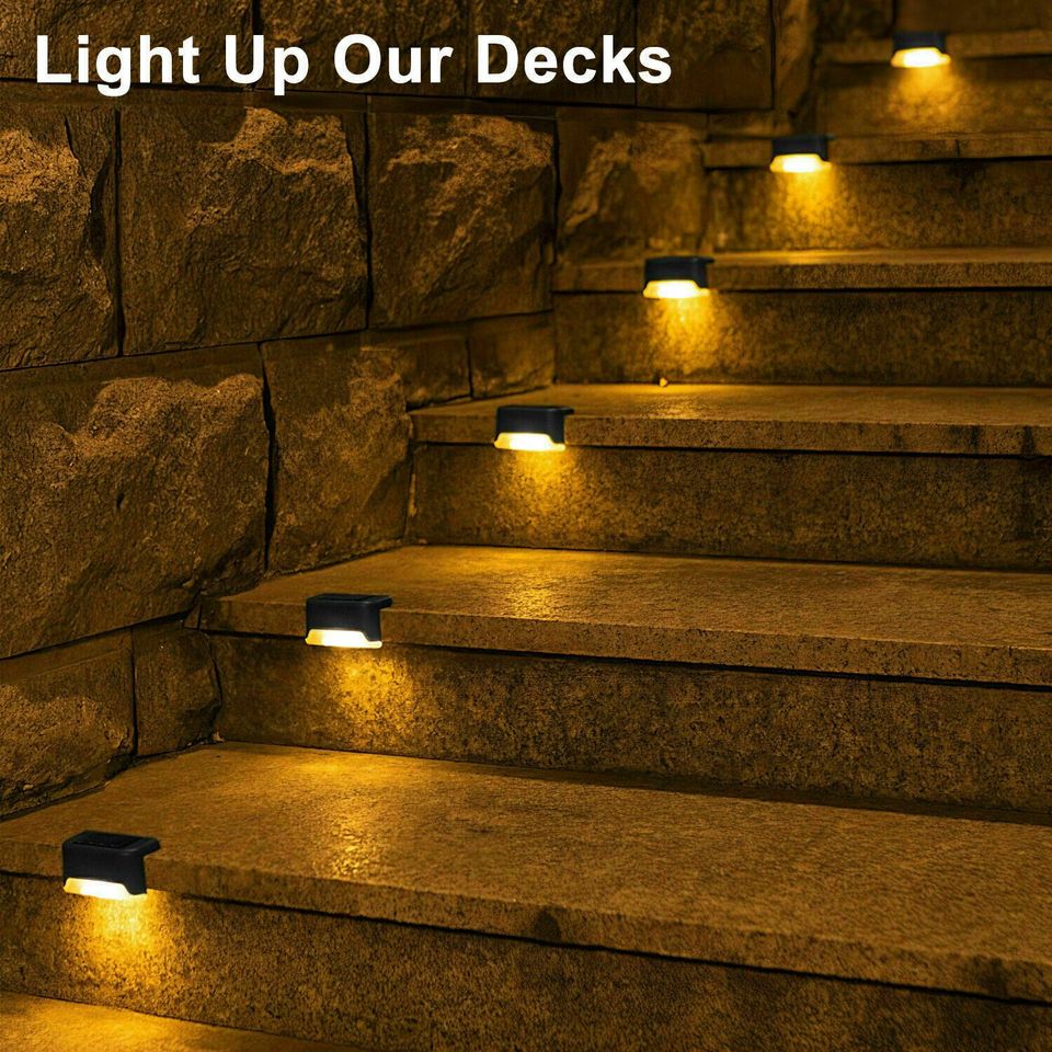 ✨💡8 pack New Solar LED Steps Lamps for Stairs💡✨