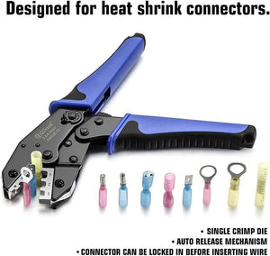 Crimping Tool Ratcheting Wire Crimper for Heat Shrink Connectors Ratchet Terminal Crimper