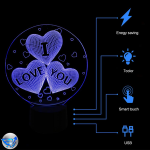 3D I Love You Illusion lamp 7 Colors Changing Nightlight
