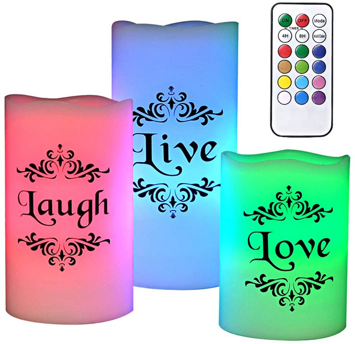 Brand New!!! Flameless Flickering Candles Battery Operated with 18-Key Remote and Timer, Color Changing LED Candles Real
