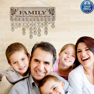 Wooden Family Birthday Reminder Calendar Board Decorative Tracker