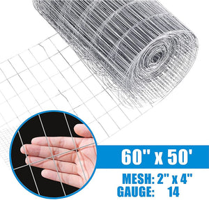 Wire 14 Gauge Galvanized Welded Wire Mesh Size 2 inch by 4 inch (5 ft. x 50 ft.)