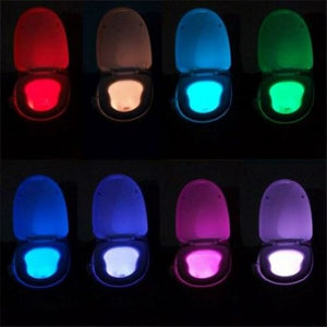 Bowl Bathroom !! Toilet LED Light !! 8 Color Lamp Sensor Night Lights Motion Activated