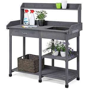 ⚡️NEW 📣 Outdoor Potting Bench Table Potters Benches Garden #13170 🌷
