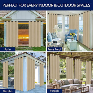 Outdoor Curtains for Patio Waterproof – Weatherproof, UV and Fade Resistant Outside Cur