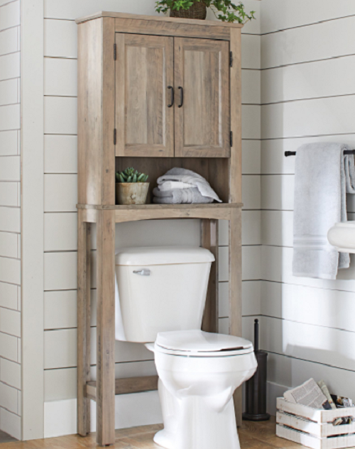Over The Toilet Storage Cabinet Bathroom Space Saver Rustic Gray