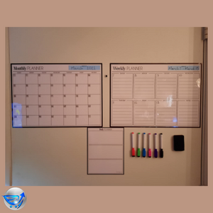 Magnetic Dry Erase Planner 3 Boards Included - Monthly, Weekly, Daily Calendar Whiteboard