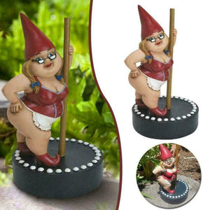 Garden Pole Dancing Dancer Gnome Resin Gnome Statue Indoor Outdoor Decor Gifts