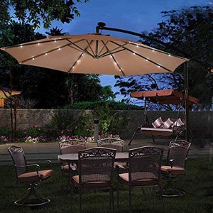 ⚡️NEW 📣 10FT Outdoor Patio Umbrella Solar LED Lighted